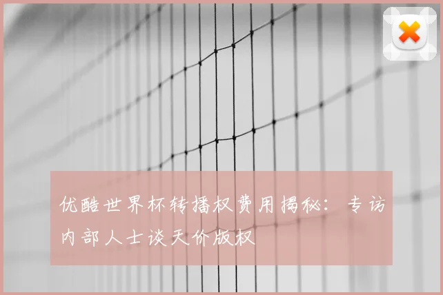 优酷世界杯转播权费用揭秘：专访内部人士谈天价版权